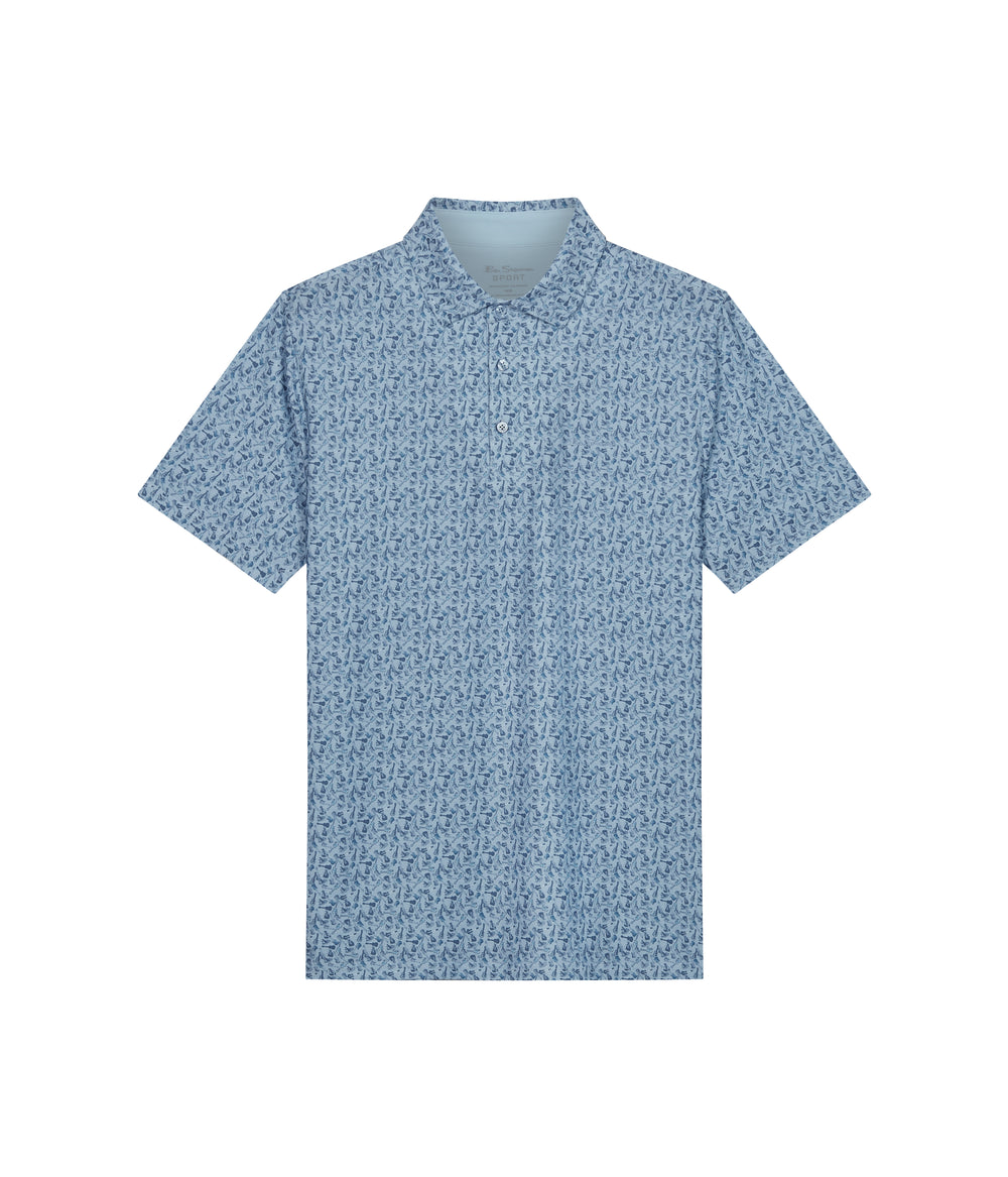 Polos Ben Sherman Mini Guitar Tech Jersey Sports Fit Bleu | JJB-09649495